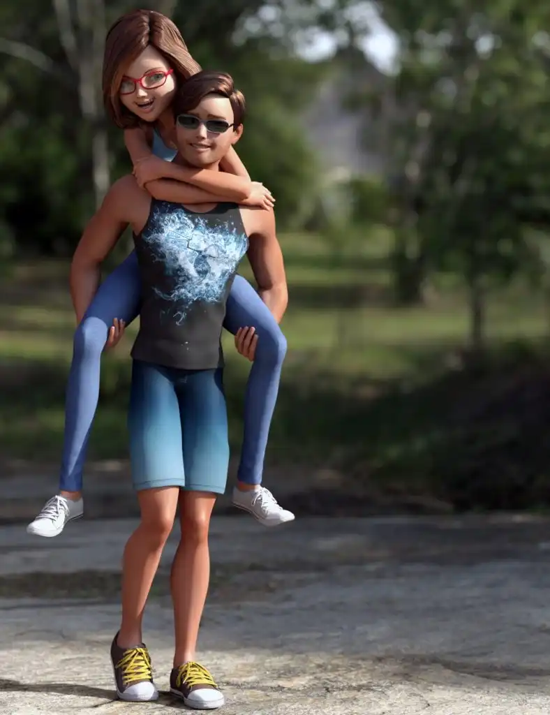 Stylized Megan and Matt Mega Bundle for Genesis 3 Female(s) and Male(s)_DAZ3DDL