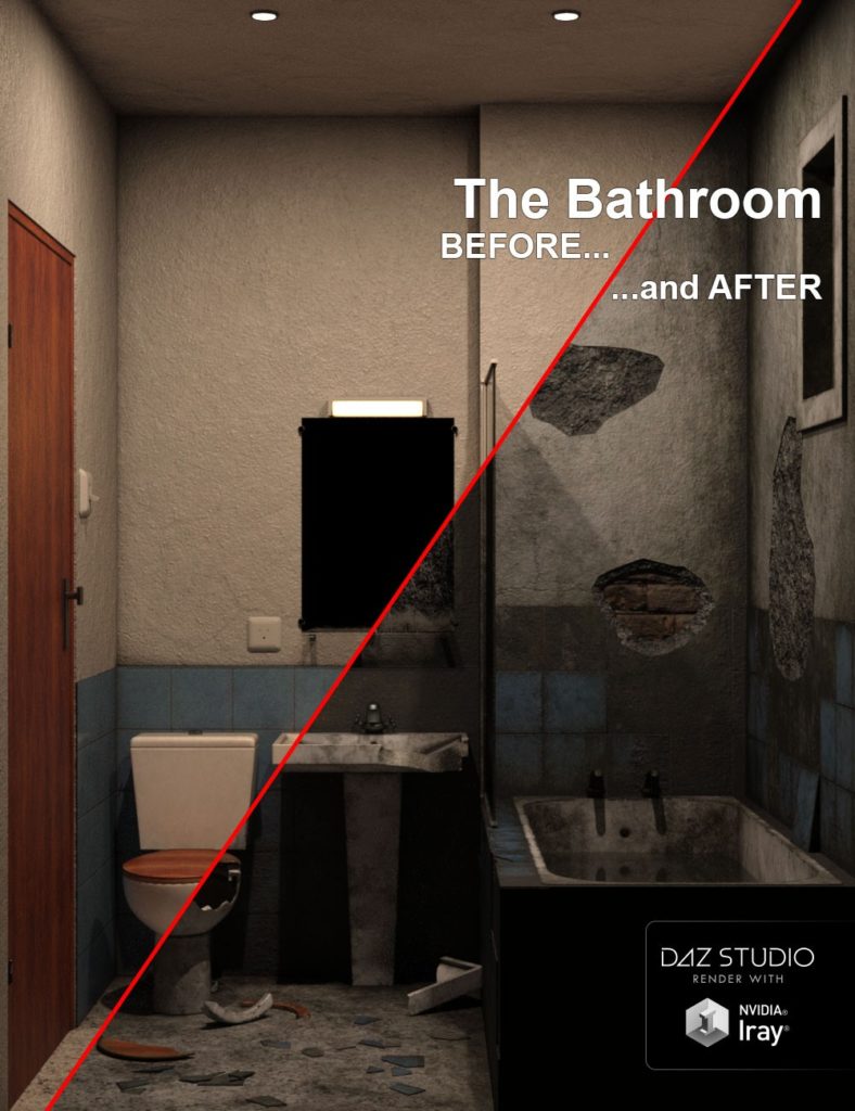 The Bathroom, BEFORE and AFTER_DAZ3DDL