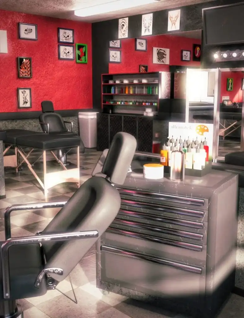 The Tattoo Studio with Poses for Genesis 8 Female and Male_DAZ3DDL