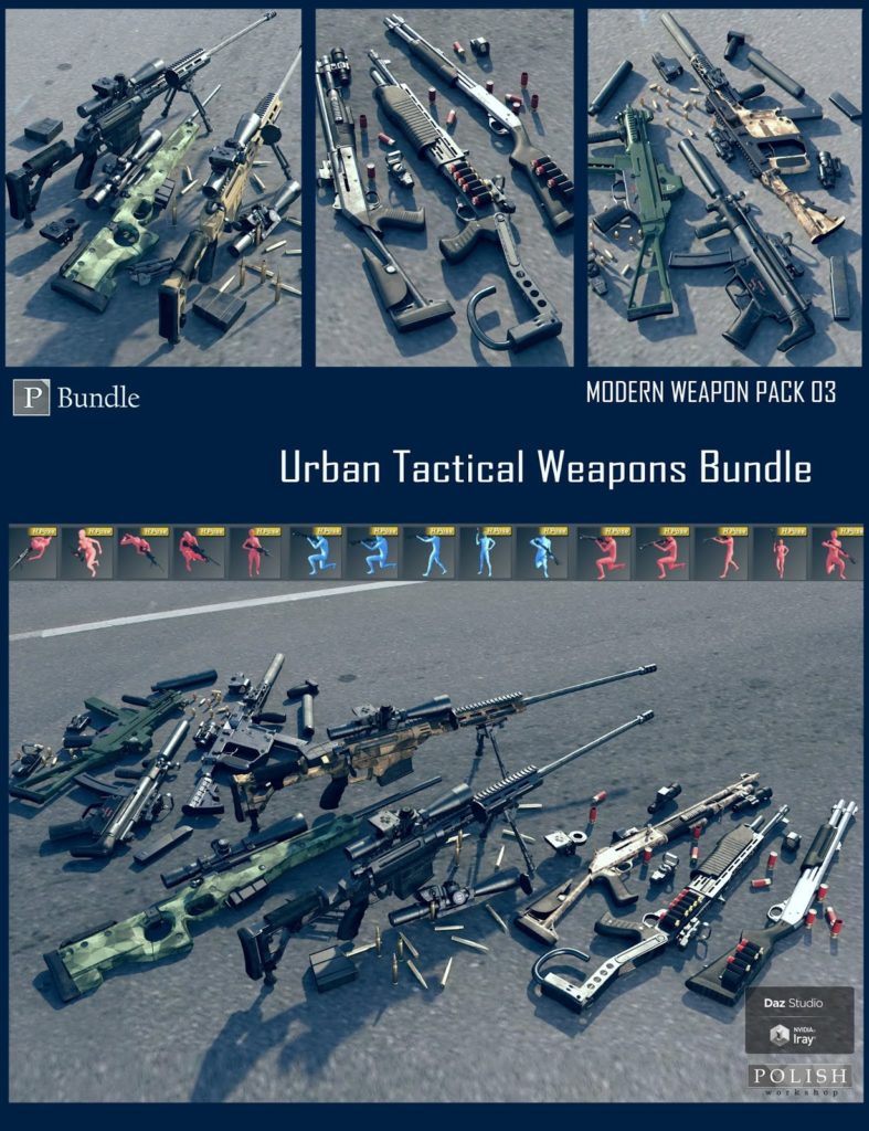Urban Tactical Weapons Bundle_DAZ3D下载站