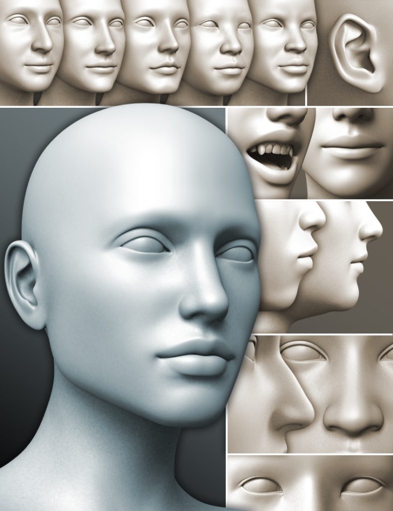 200 Plus – Head & Face Morphs for Genesis 3 Female(s)_DAZ3D下载站