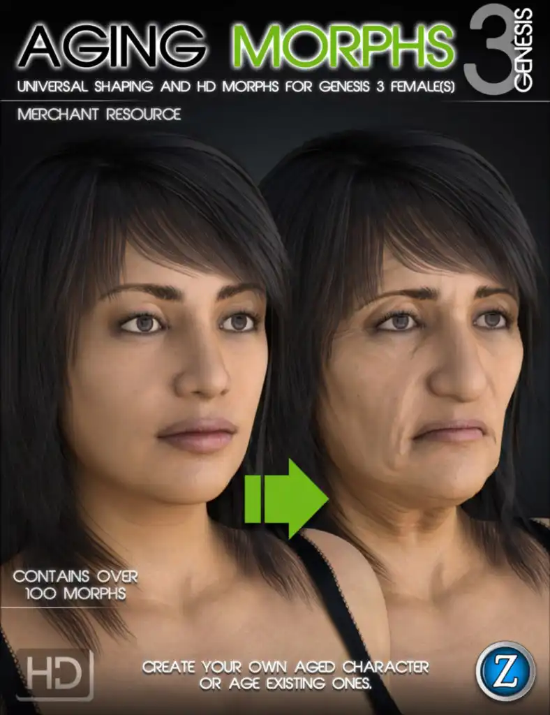 Aging Morphs 3 Merchant Resource for Genesis 3 Female(s)_DAZ3DDL