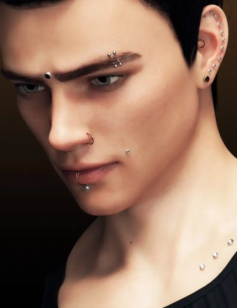 Alternative Piercing Pack for Genesis 8 Male_DAZ3D下载站