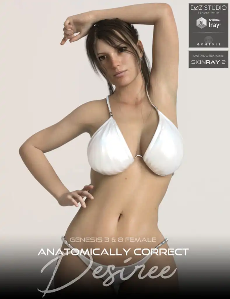 Anatomically Correct: Desiree for Genesis 3 and Genesis 8 Female_DAZ3D下载站