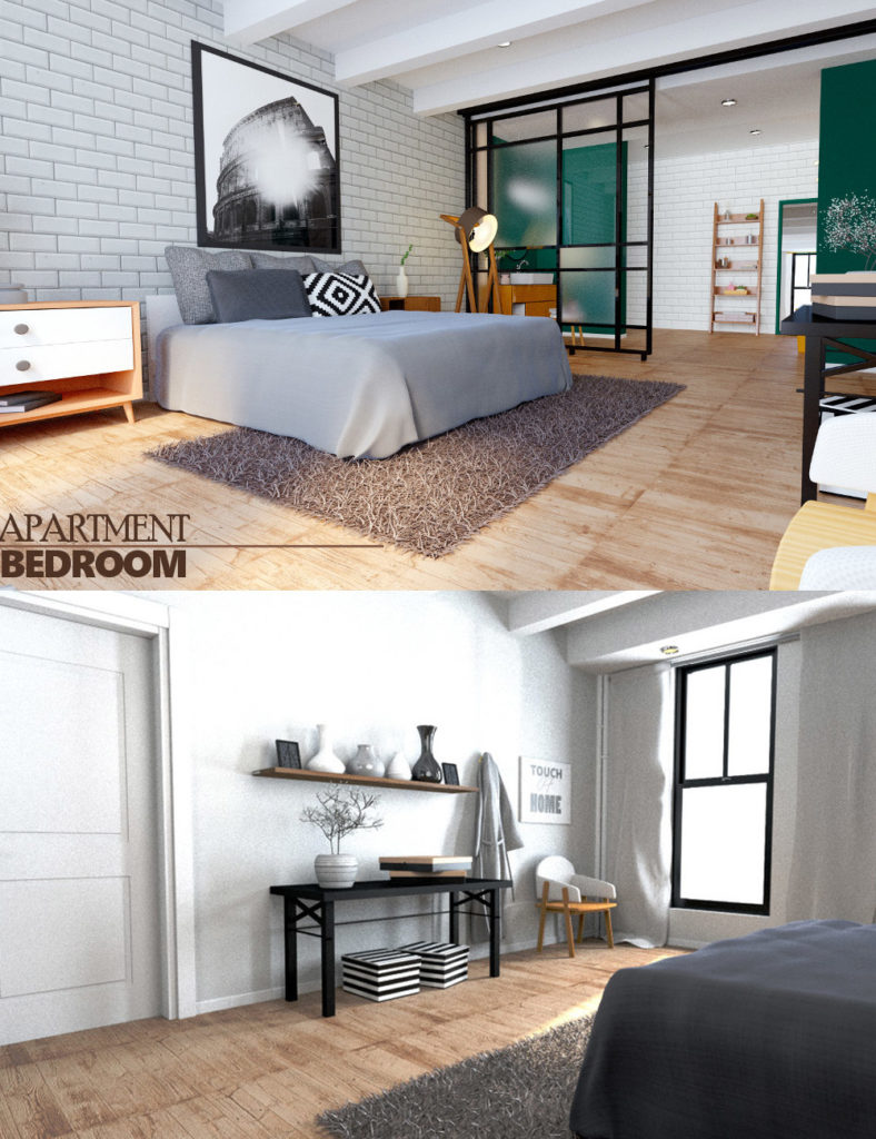 Apartment Bedroom_DAZ3D下载站
