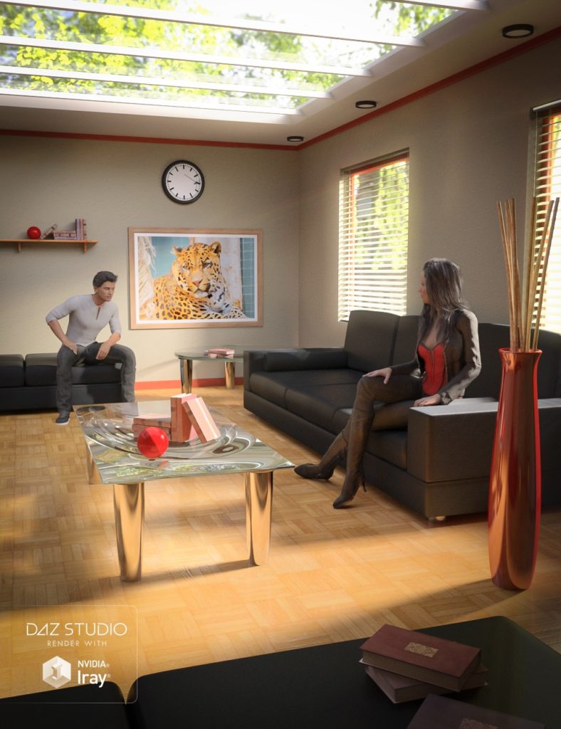 Apartment Living Room_DAZ3D下载站