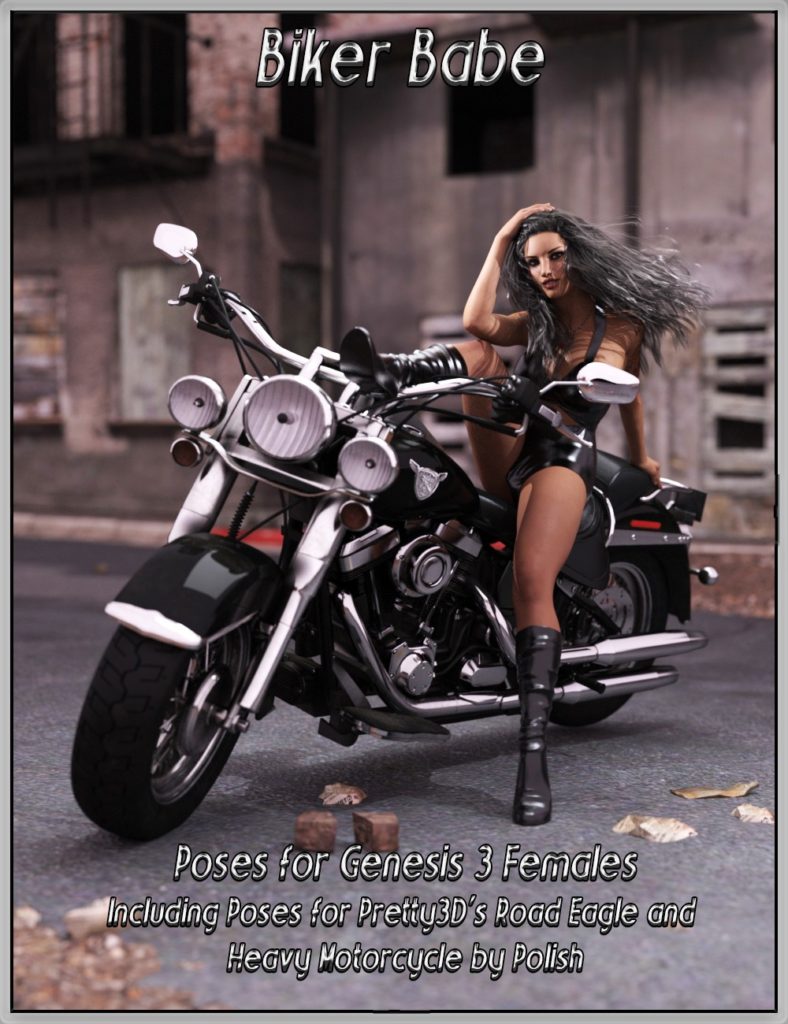 Biker Babe Poses for Genesis 3 Female_DAZ3D下载站