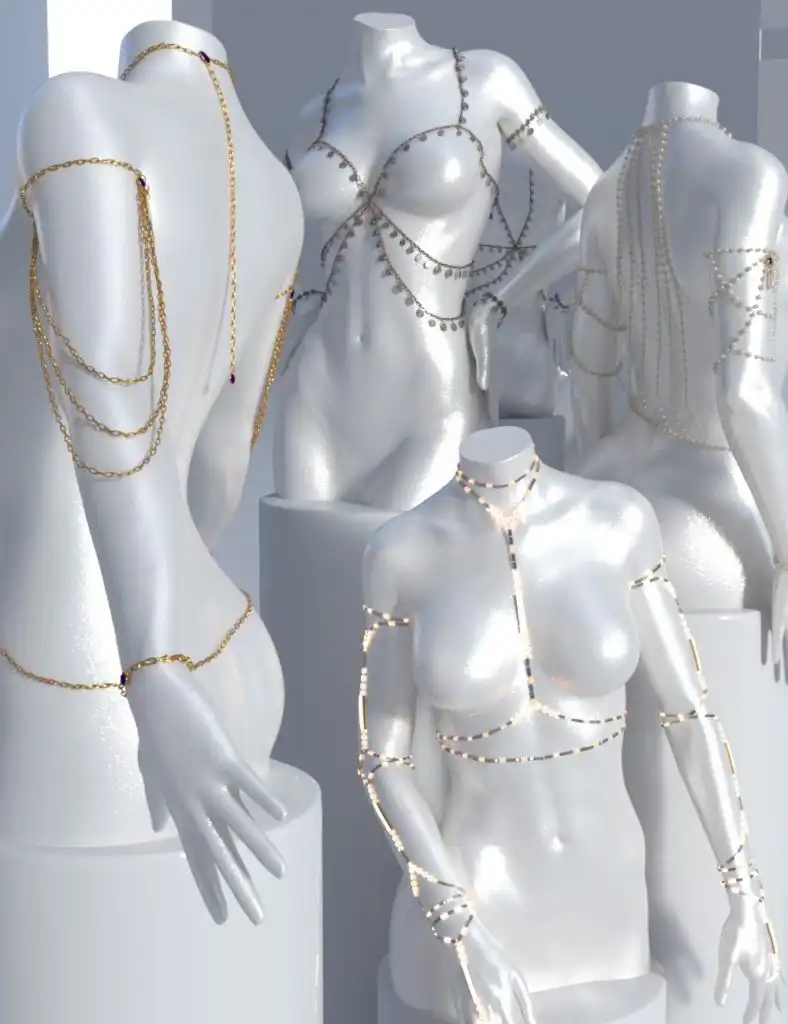 Body Chains 2 for Genesis 3 and 8 Female(s)_DAZ3D下载站