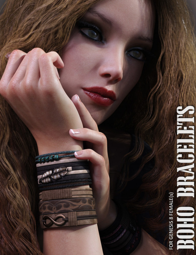 Boho Bracelets for Genesis 8 Females_DAZ3DDL