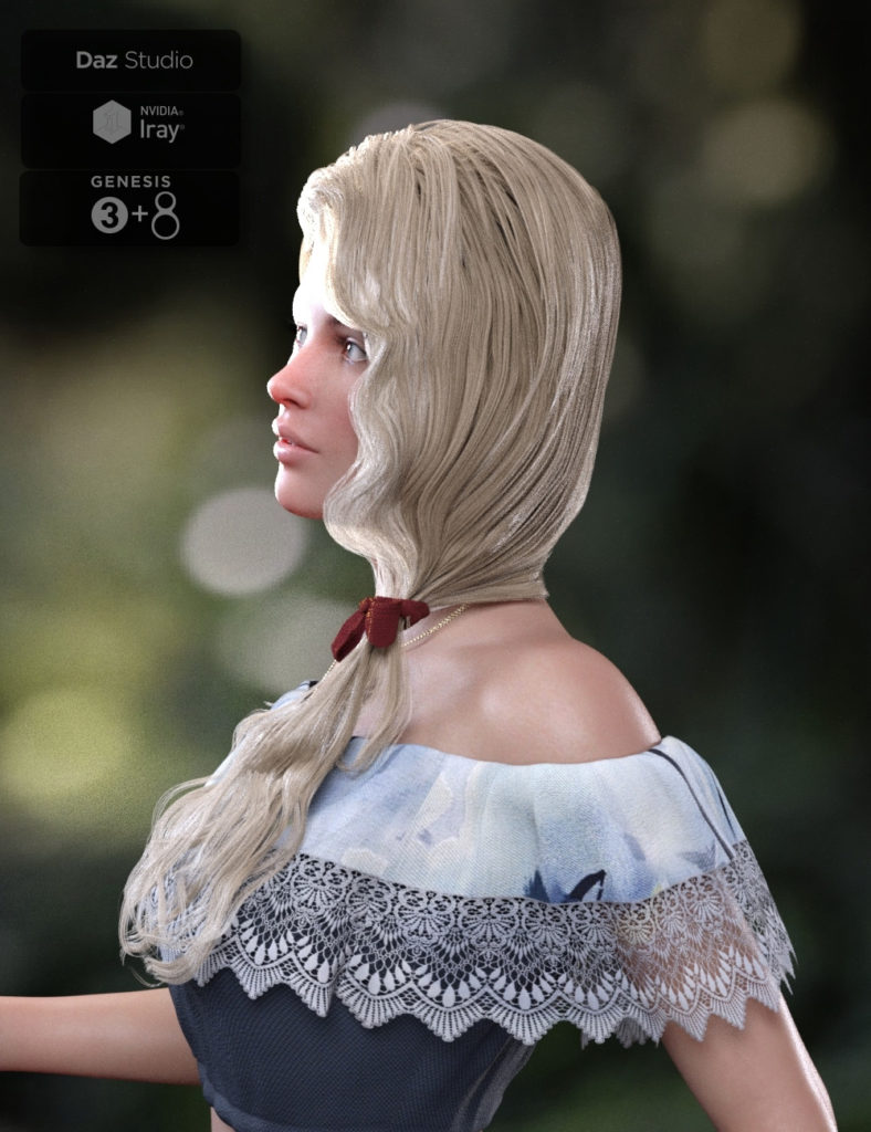 Butterfly Tail Hair for G3 and G8 Females_DAZ3D下载站