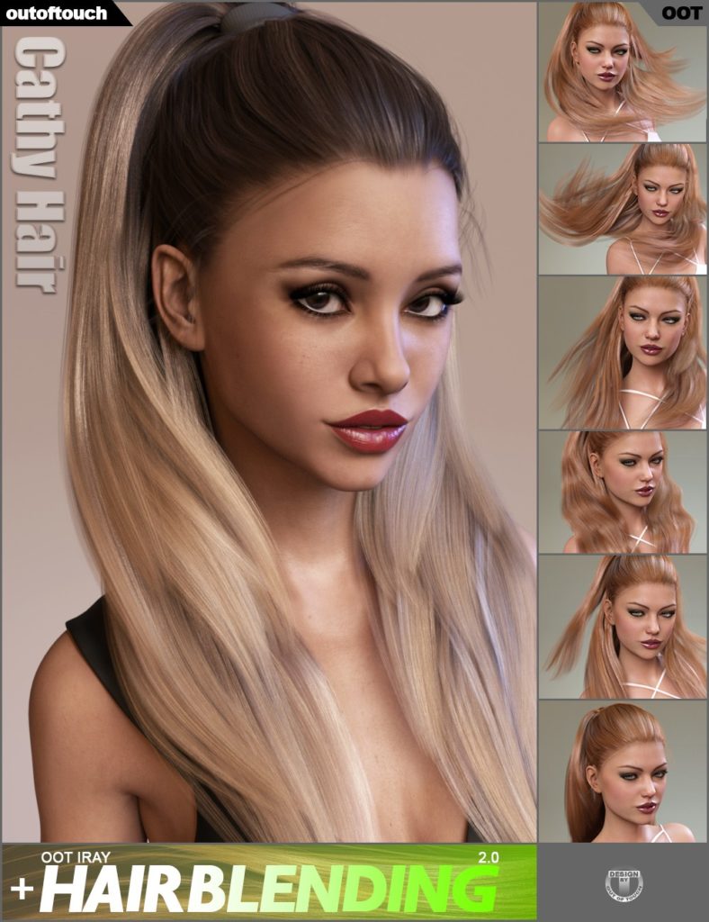 Cathy Hair and OOT Hairblending 2.0_DAZ3D下载站
