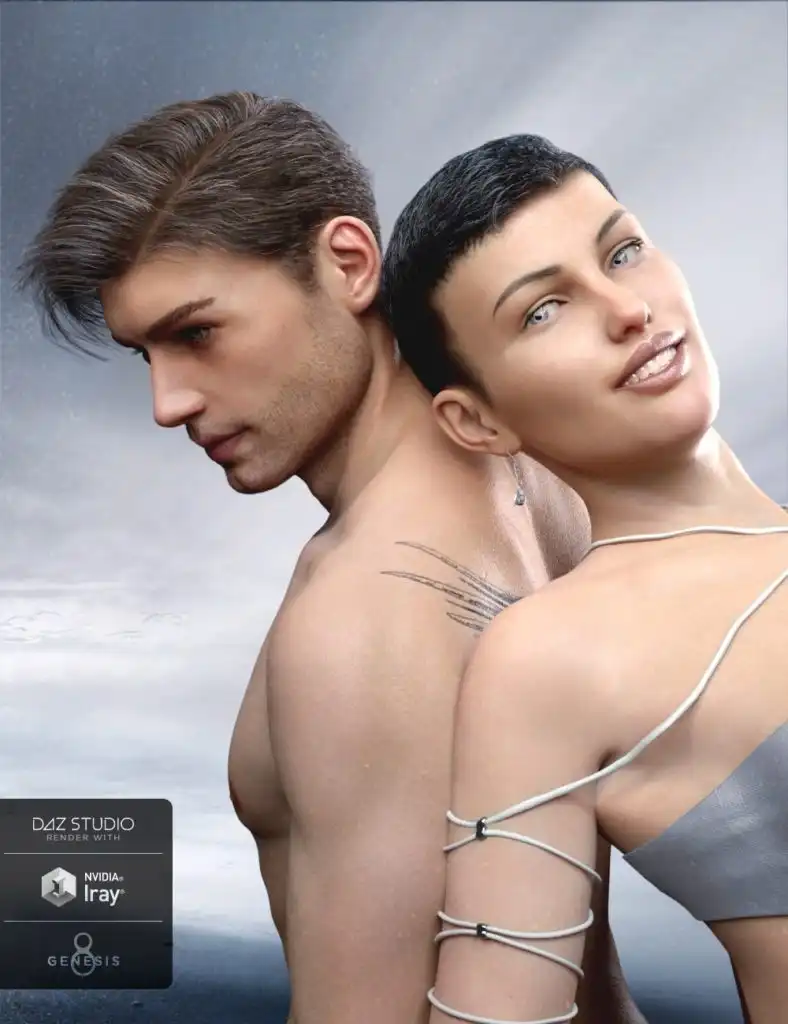 Classic Side Part Hair for Genesis 3 and 8_DAZ3D下载站