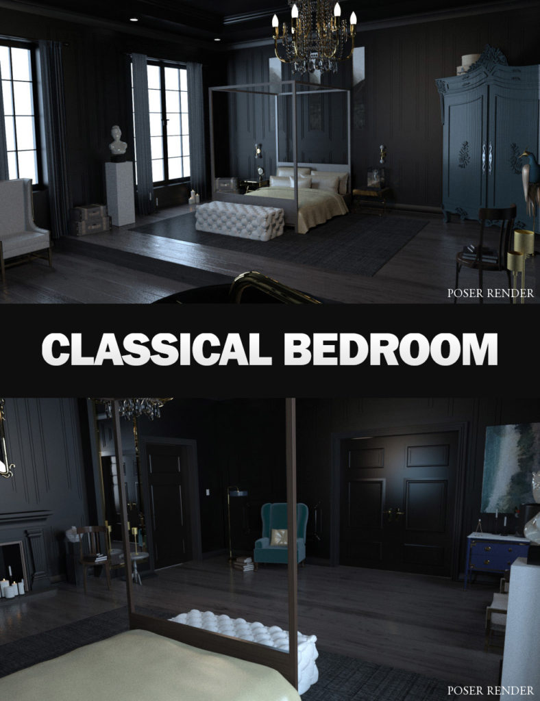 Classical Bedroom_DAZ3D下载站
