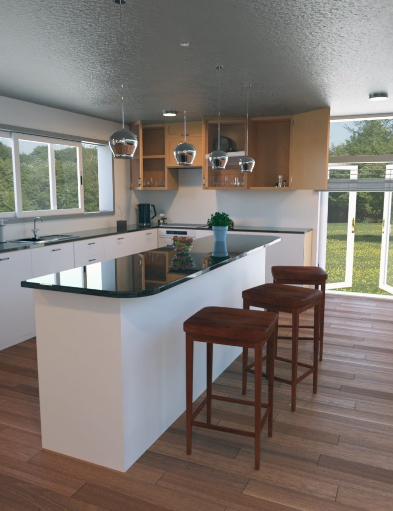 Contemporary Cabin Kitchen_DAZ3D下载站