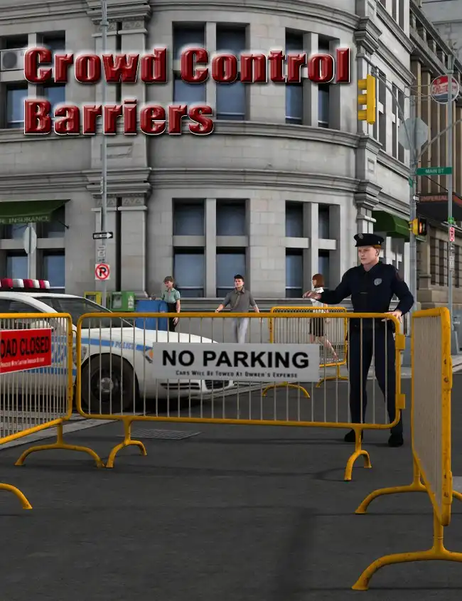 Crowd Control Barriers_DAZ3D下载站