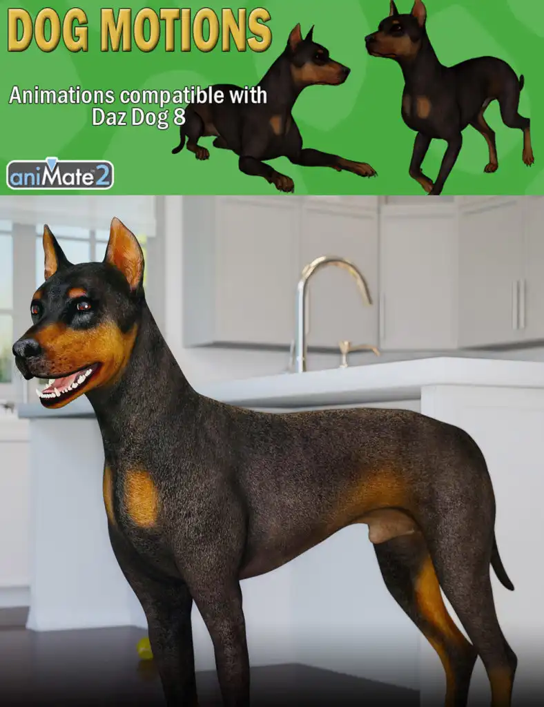 Dog Motions for Daz Dog 8_DAZ3DDL