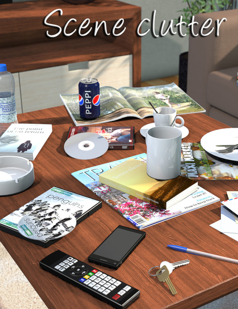 Everyday Items, Scene Clutter_DAZ3D下载站