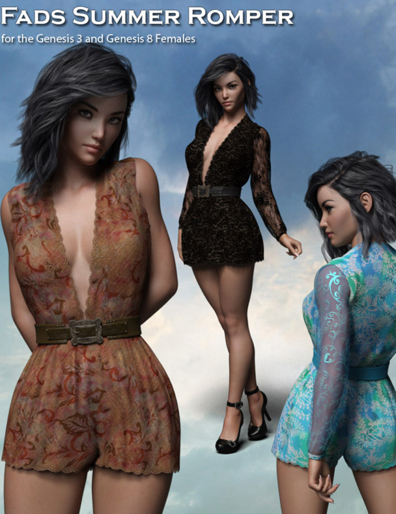 Fads Summer Romper for the G3 and G8 Females_DAZ3D下载站