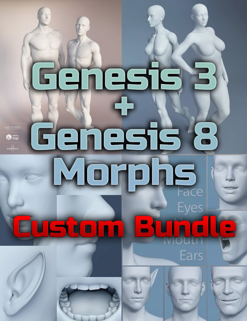 Genesis 3 and Genesis 8 Morphs – Custom Bundle_DAZ3D下载站