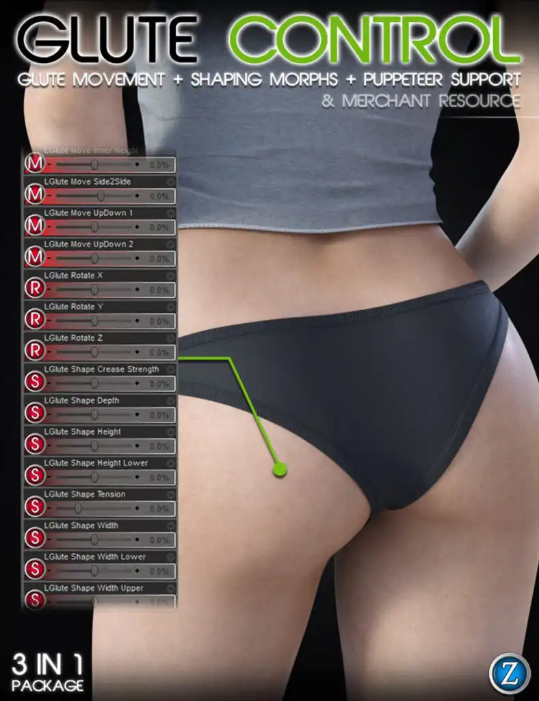 Glute Control for Genesis 8 Female(s) Merchant Resource_DAZ3D下载站