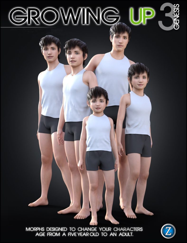 Growing Up for Genesis 3 Male(s)_DAZ3D下载站