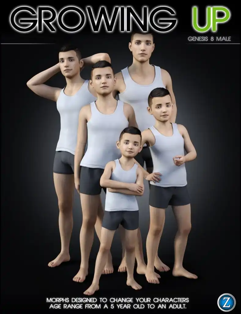 Growing Up for Genesis 8 Male(s)_DAZ3D下载站