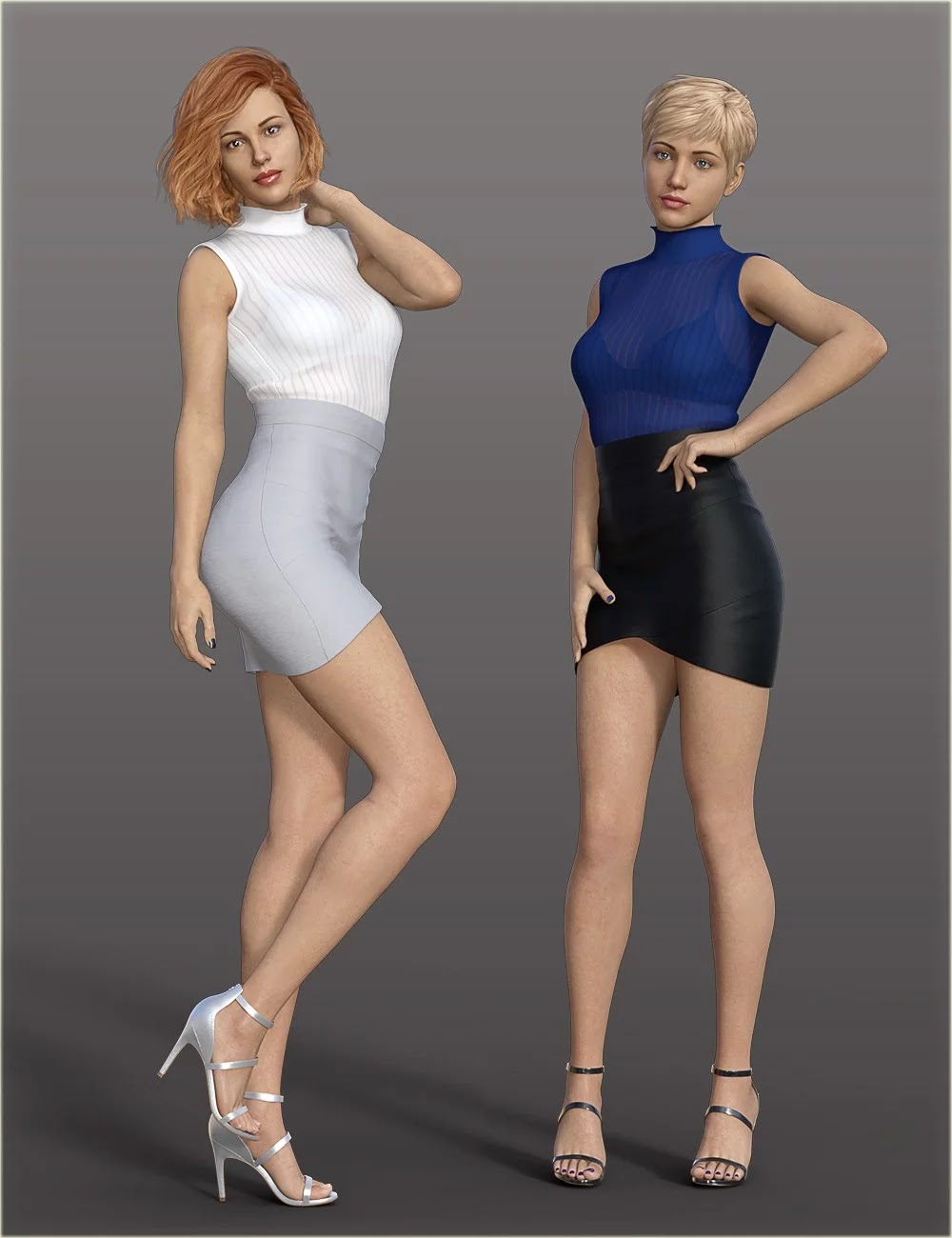 H&C Bandage Mini Skirt Outfit for Genesis 8 Female(s)_DAZ3D下载站