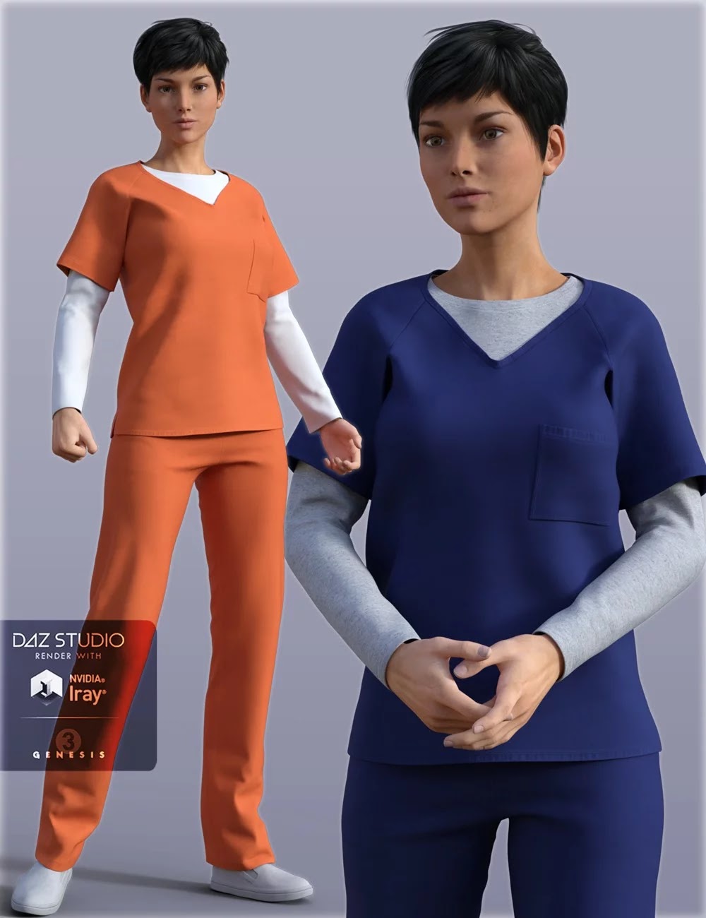 H&C Prisoner Clothing for Genesis 3 Female_DAZ3D下载站