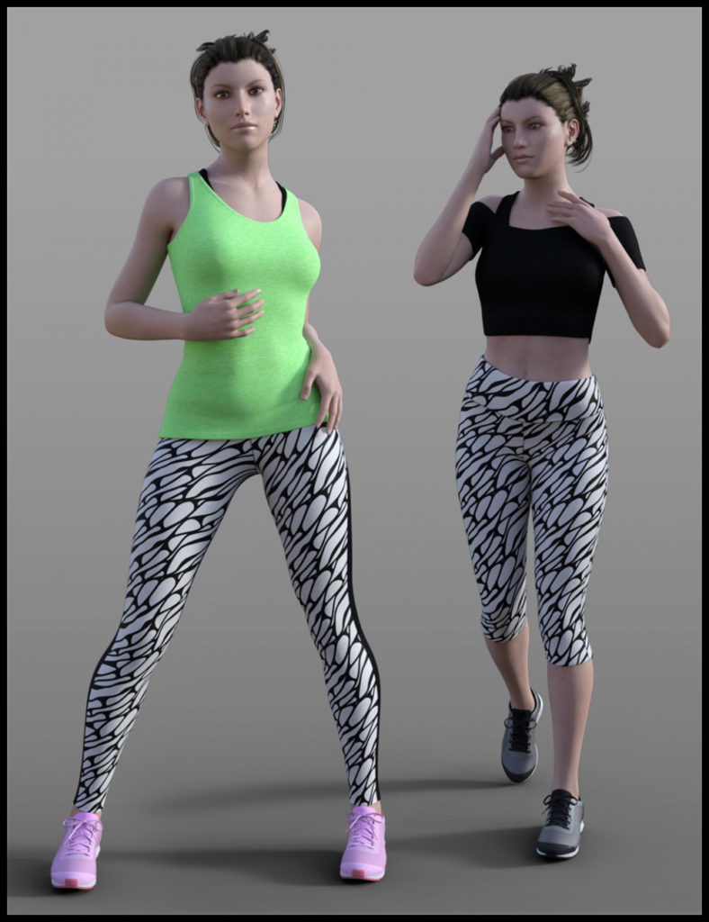 H&C Tight Sportswear Set for Genesis 3 Female(s)_DAZ3D下载站