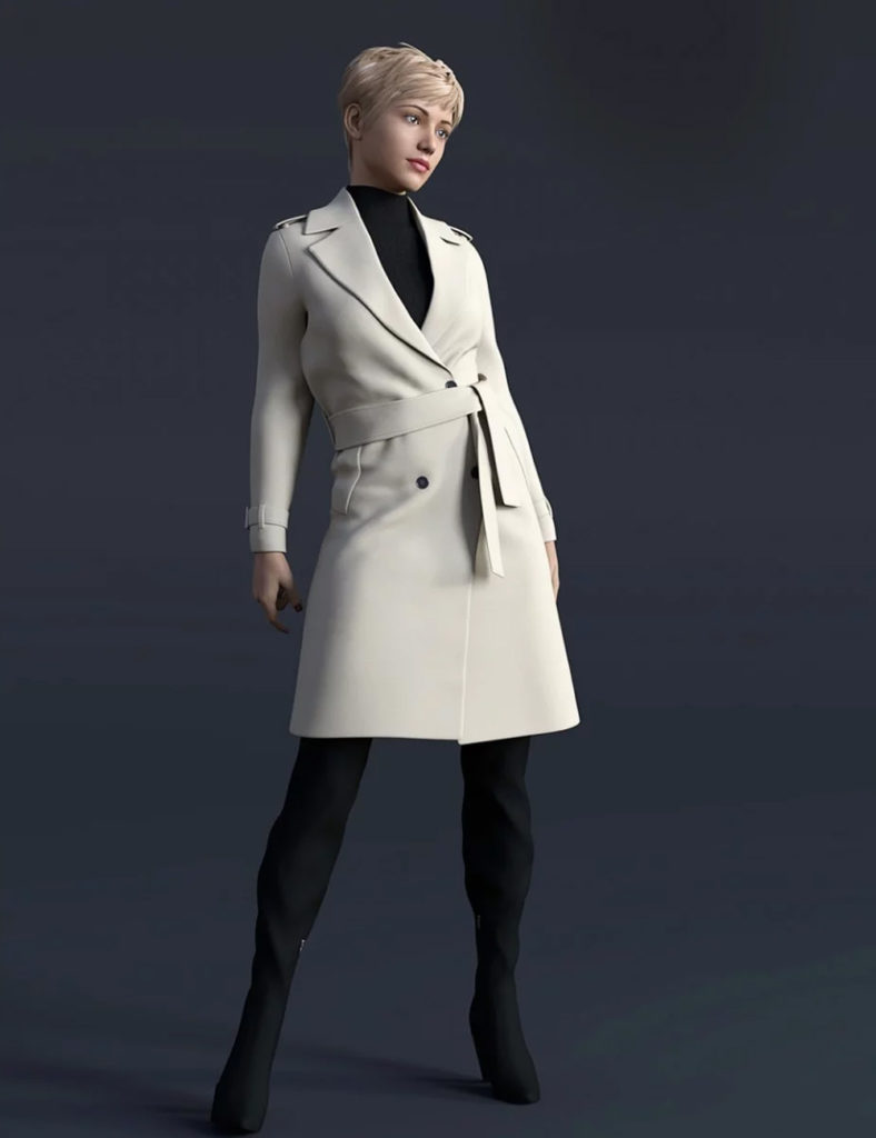 H&C Trench Coat Outfit for Genesis 8 Female(s)_DAZ3D下载站