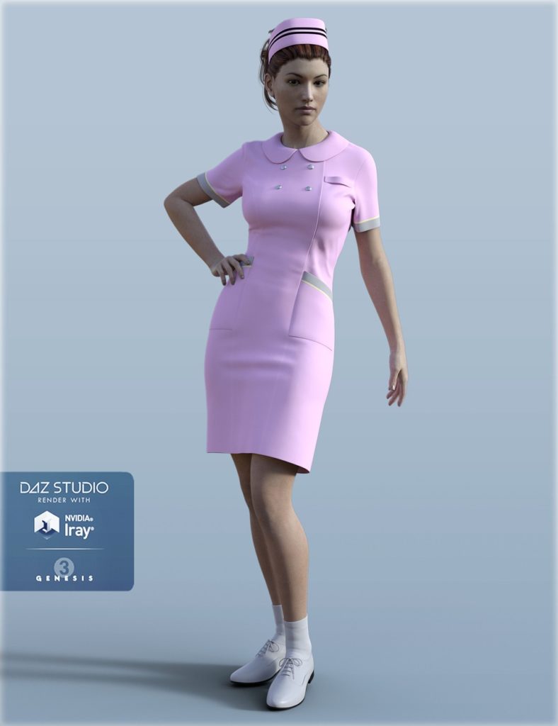 H&C Nurse Uniform for Genesis 3 Female(s)_DAZ3D下载站