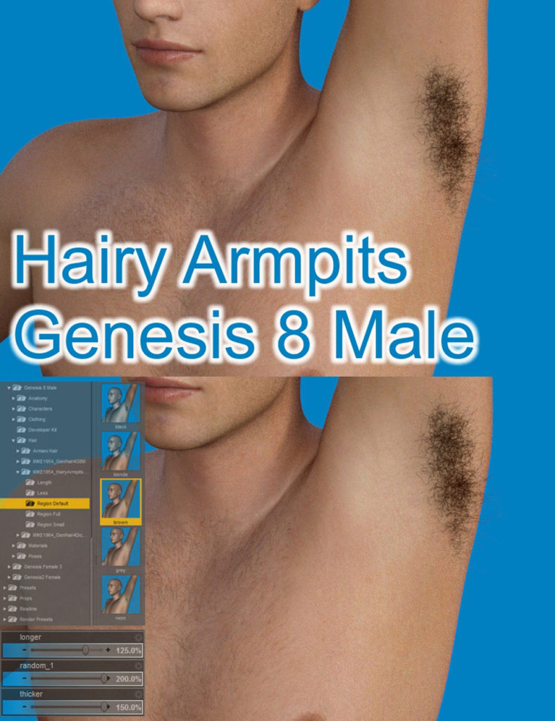 Hairy Armpits For Genesis 8 Male_DAZ3D下载站