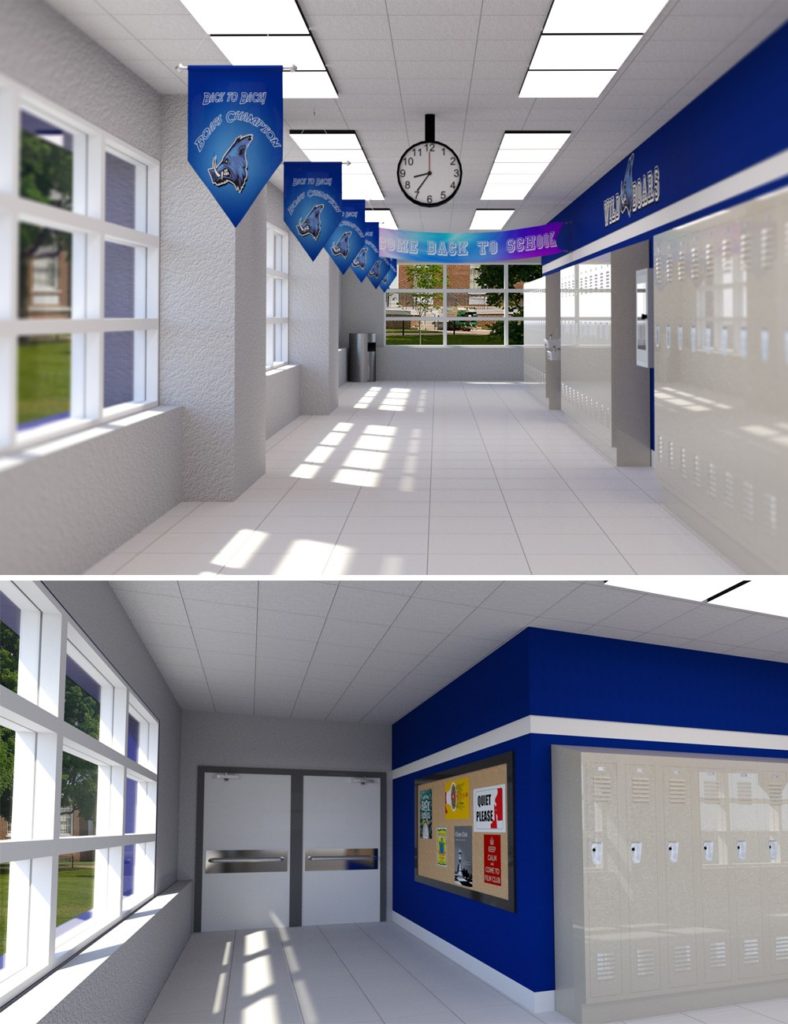Highschool Hallway_DAZ3D下载站