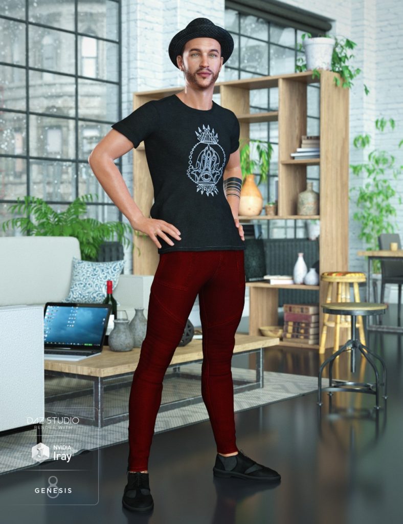 Hipster Outfit for Genesis 8 Male(s)_DAZ3D下载站