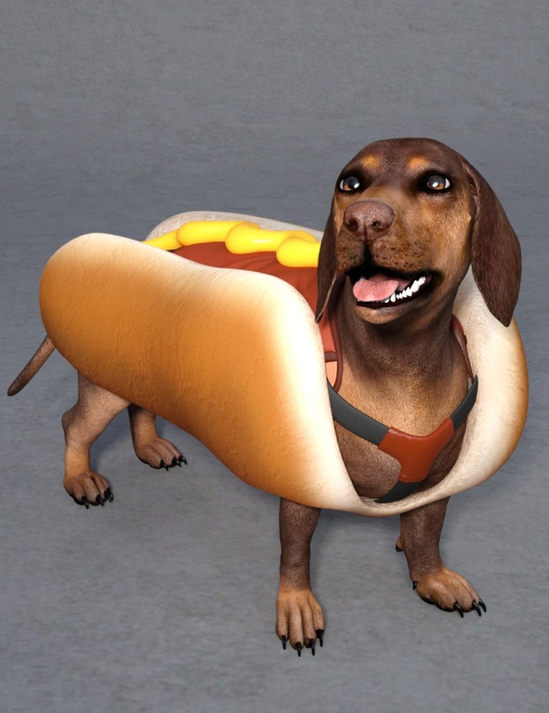 Hot Dog Costume for Daz Dog 8_DAZ3DDL