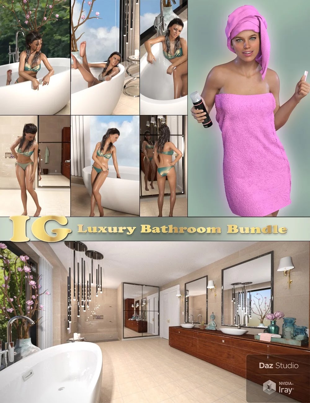 IGF Luxury Bathroom Bundle_DAZ3D下载站