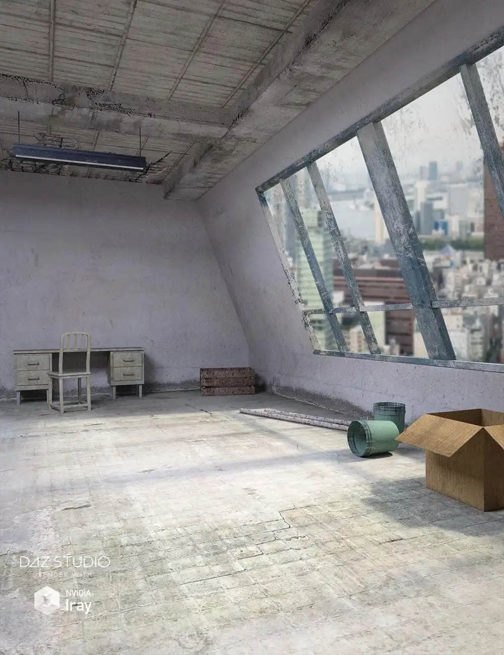 Industrial Room Interior and Props_DAZ3D下载站