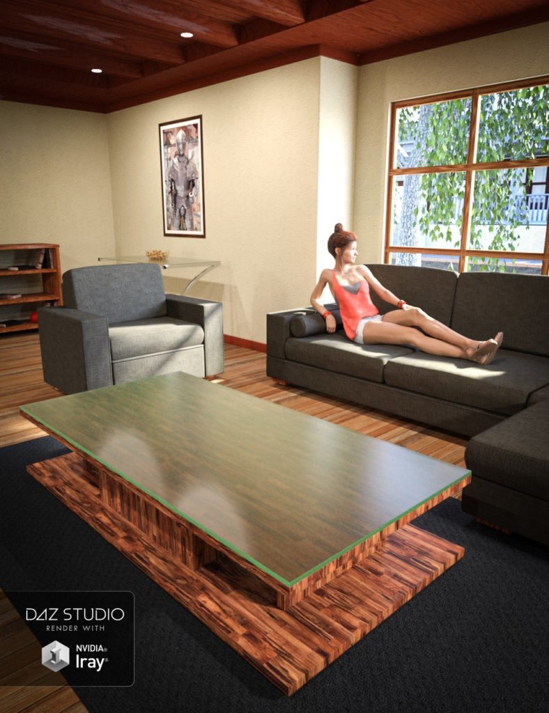 Interior Living Room Set_DAZ3D下载站