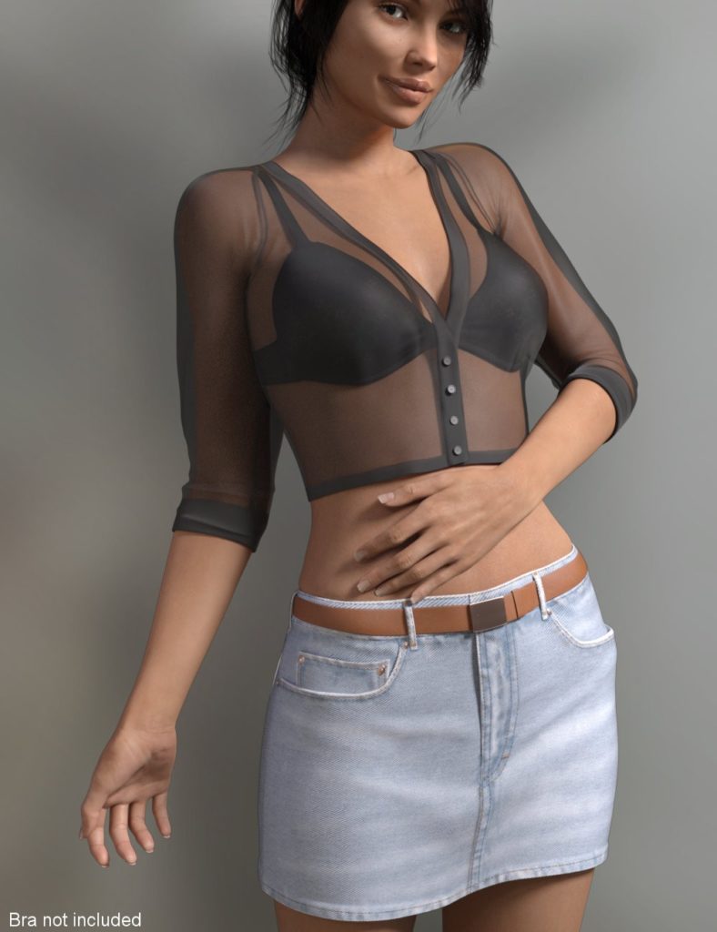 JeanZ Skirt Outfit for Genesis 3 Female(s)_DAZ3D下载站