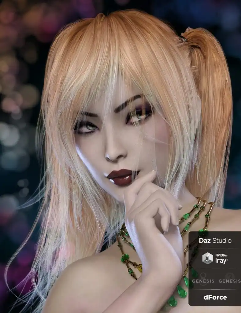 Kinley Hair with dForce for Genesis 3 and 8 Female(s)_DAZ3DDL