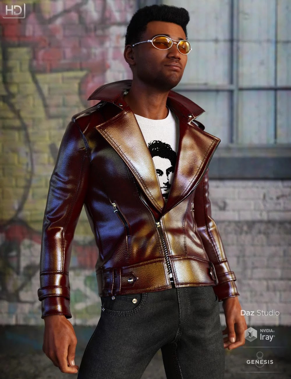Leather Jacket Outfit for Genesis 8 Male(s)_DAZ3DDL