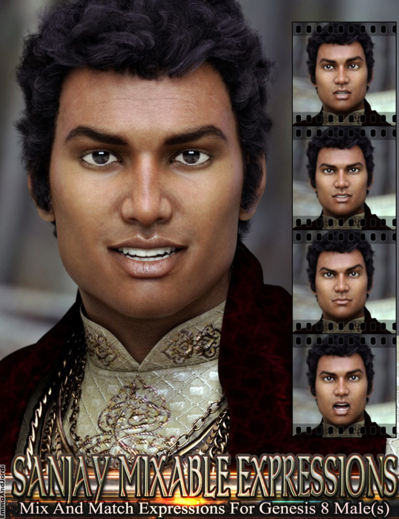 Mixable Expressions for Sanjay 8 and Genesis 8 Male(s)_DAZ3D下载站