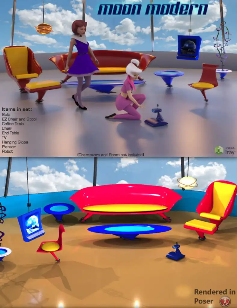 Moon Modern Livingroom Set_DAZ3DDL