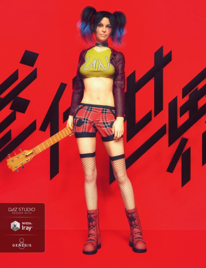 Music Band Outfit for Genesis 3 and 8 Female(s)_DAZ3DDL