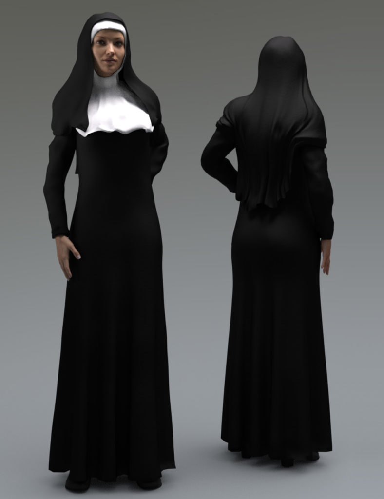 Nun Outfit for Genesis 3 Female(s)_DAZ3D下载站