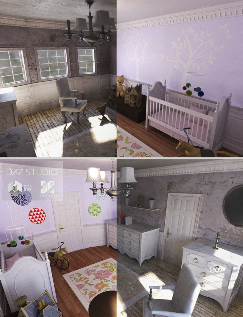 Nursery Room + Forgotten Innocence Bundled_DAZ3D下载站