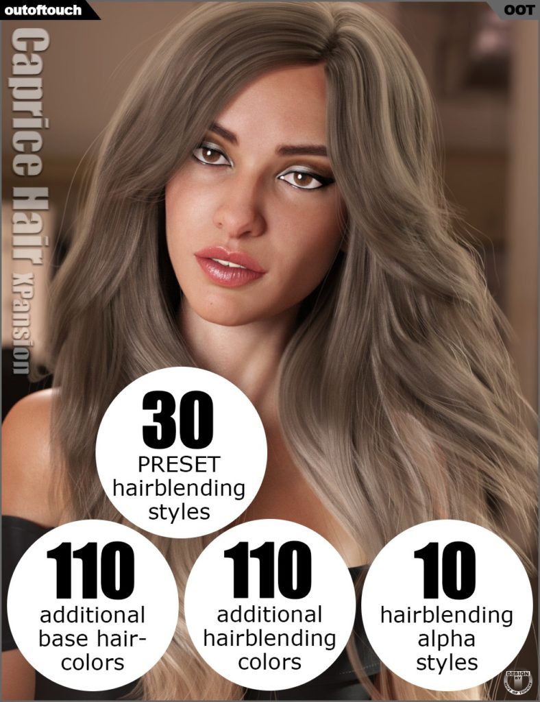 OOT Hairblending 2.0 Texture XPansion for Caprice Hair_DAZ3D下载站