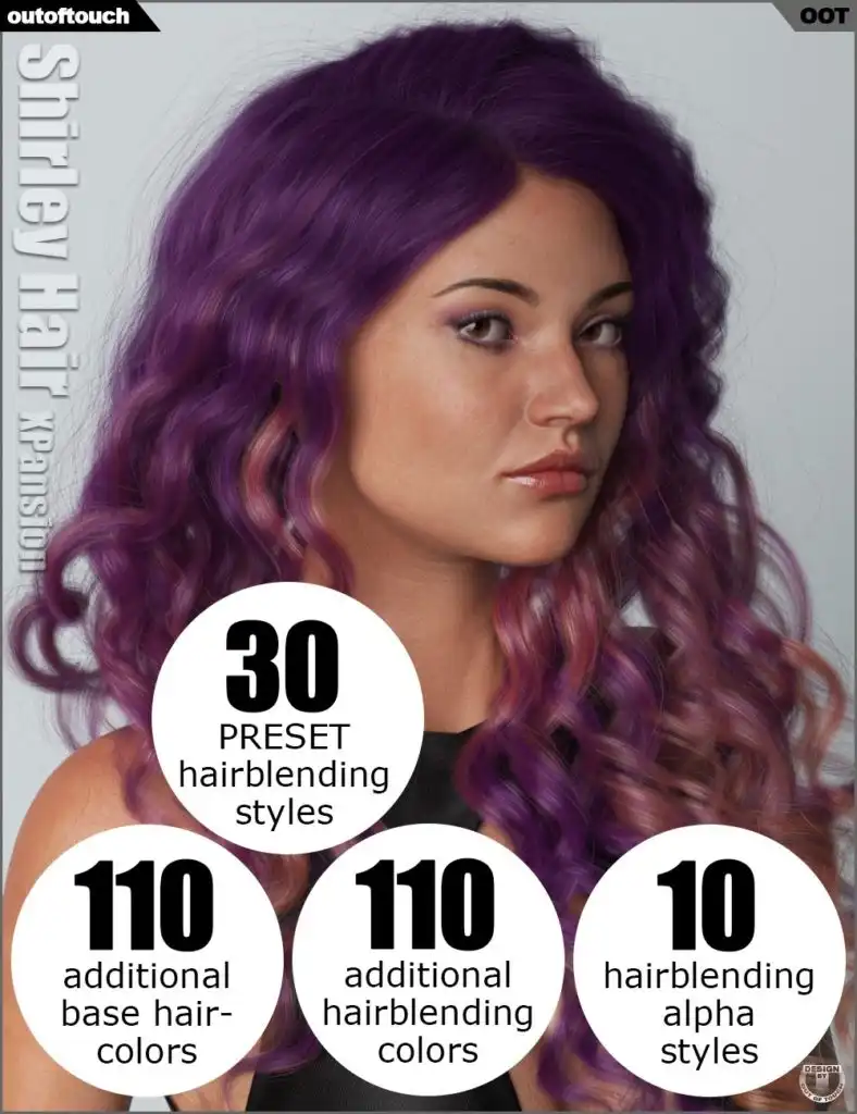 OOT Hairblending 2.0 Texture XPansion for Shirley Hair_DAZ3D下载站