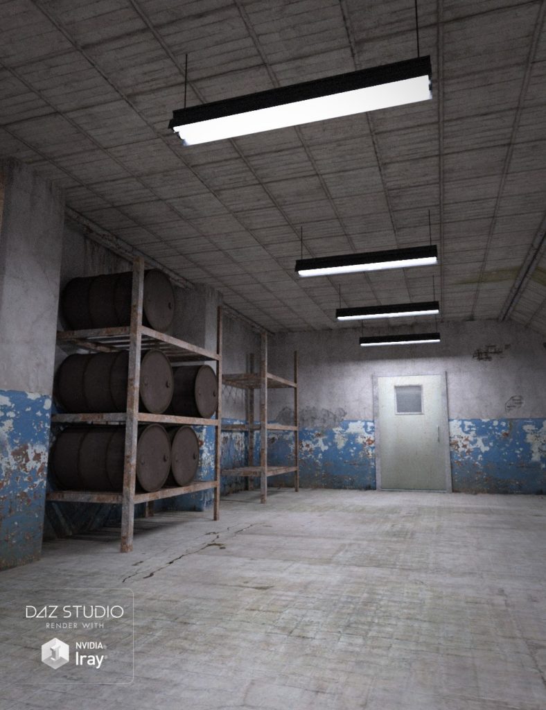 Old Industrial Hallway_DAZ3D下载站