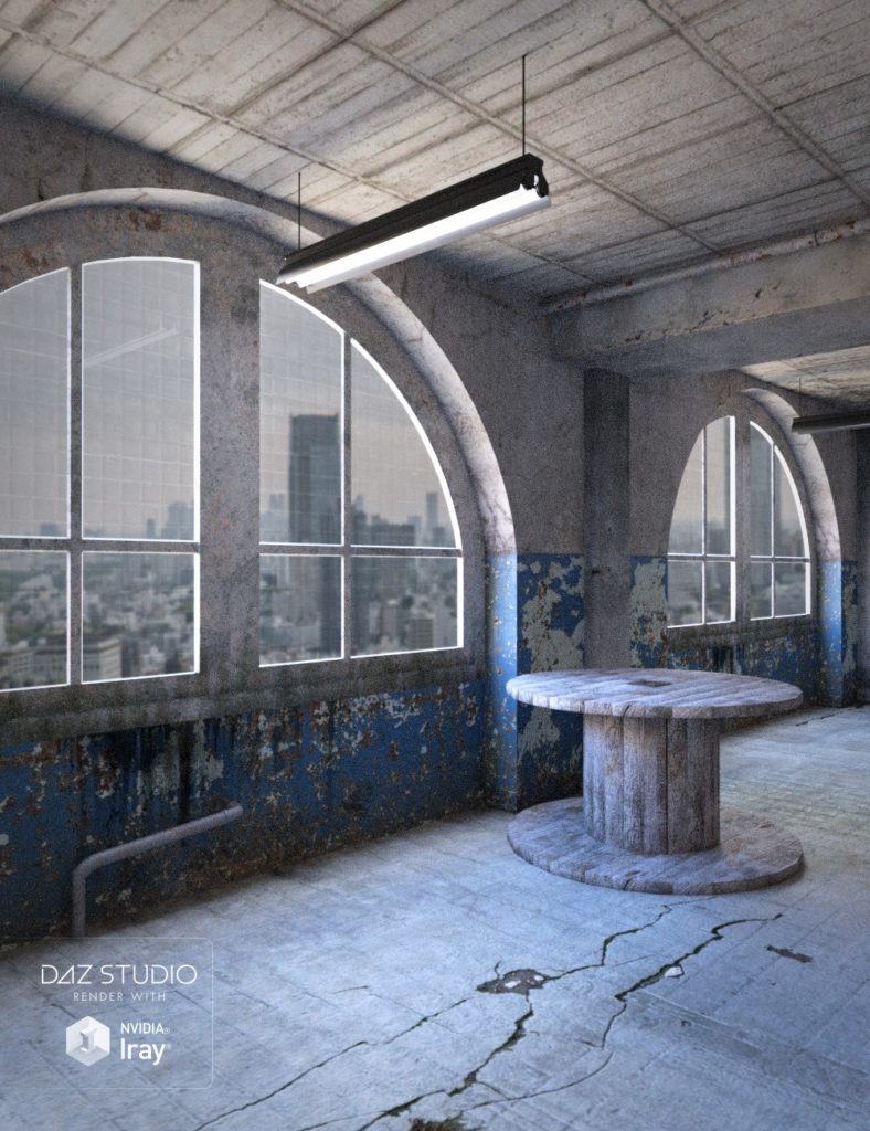 Old Industrial Interior_DAZ3D下载站